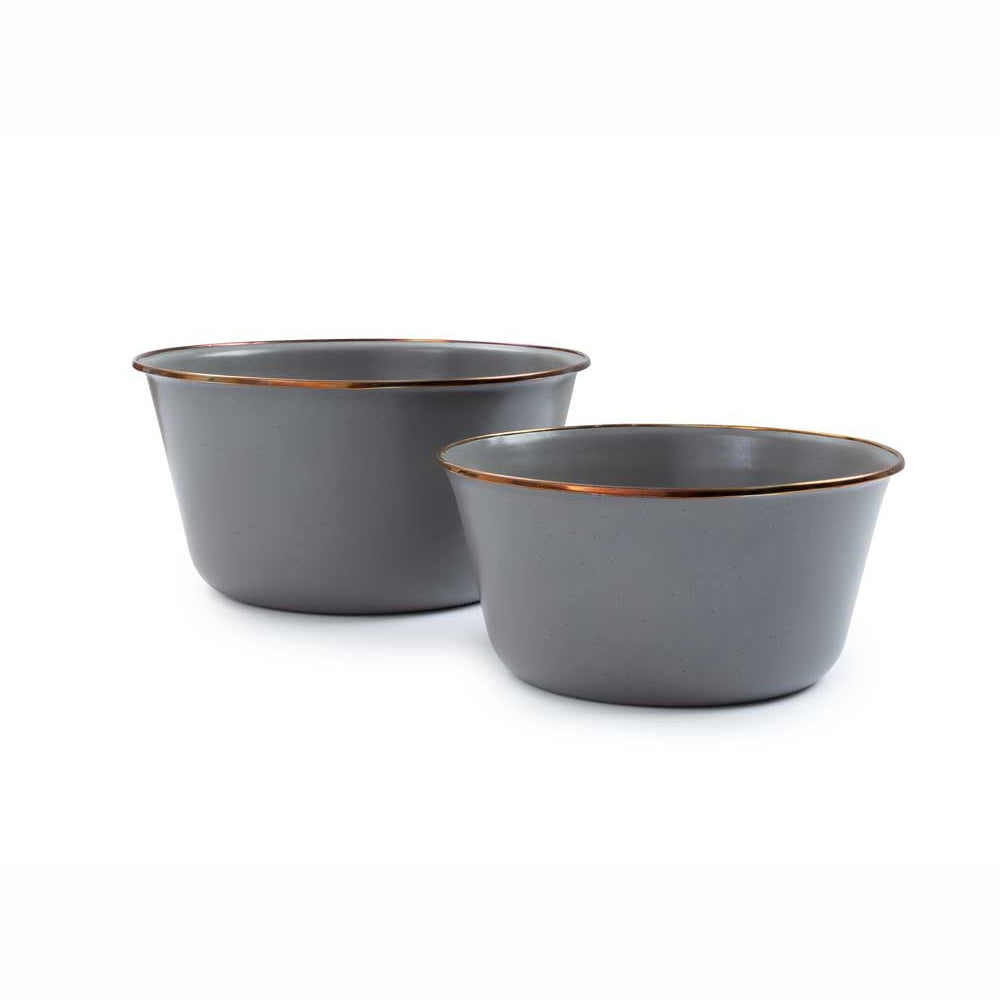 Load image into Gallery viewer, BAREBONES Enamel Mixing Bowls Set 2 - Slate Grey