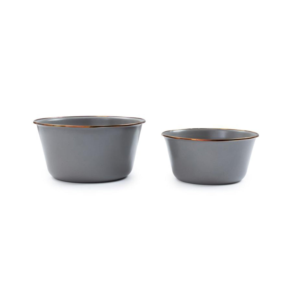 BAREBONES Enamel Mixing Bowls Set 2 - Slate Grey