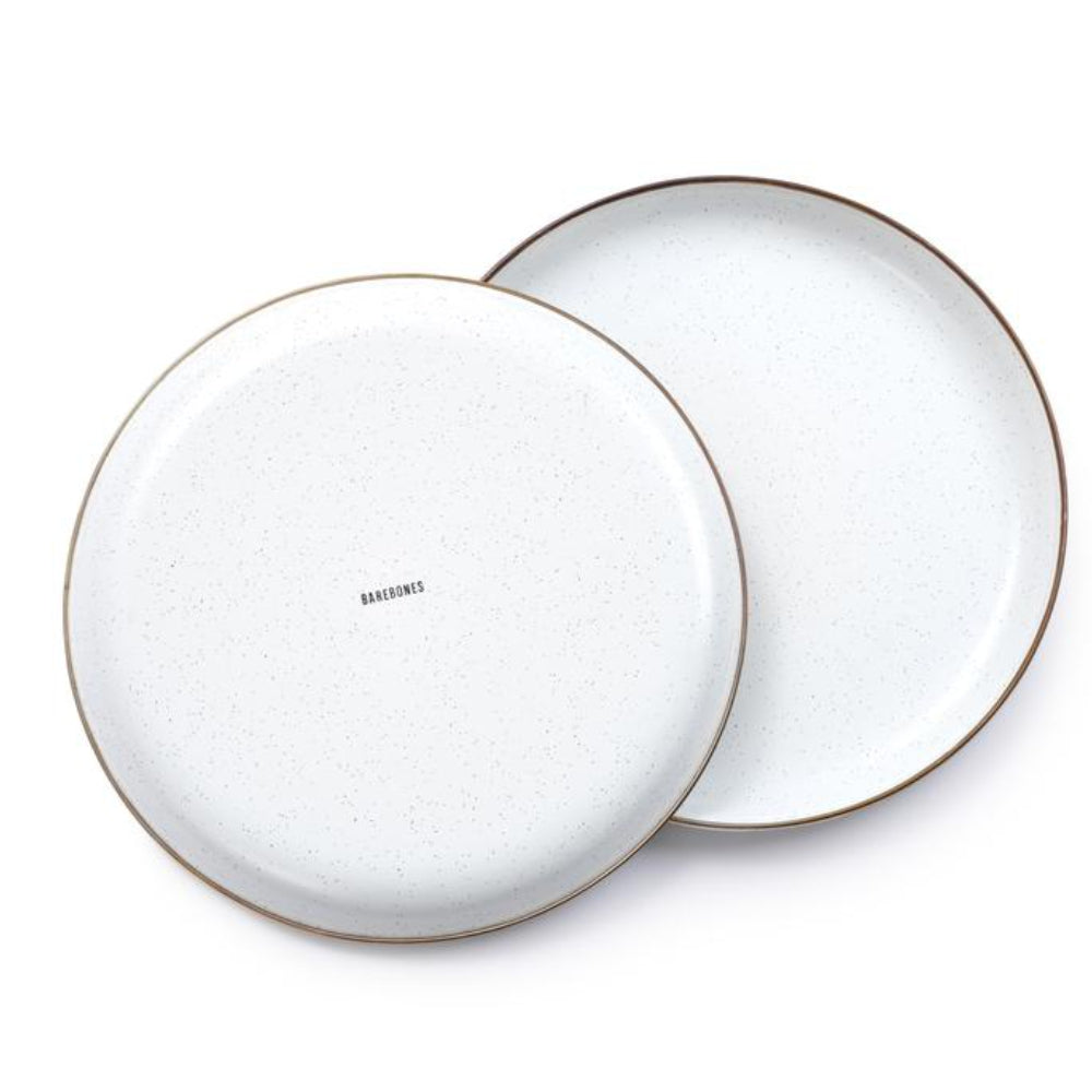 Load image into Gallery viewer, BAREBONES Enamel Deep Plate Set 2 - Eggshell White