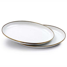 Load image into Gallery viewer, BAREBONES Enamel Deep Plate Set 2 - Eggshell White