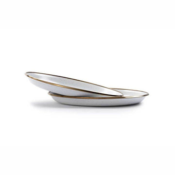 BAREBONES Enamel Salad Plate Set 2 - Eggshell White