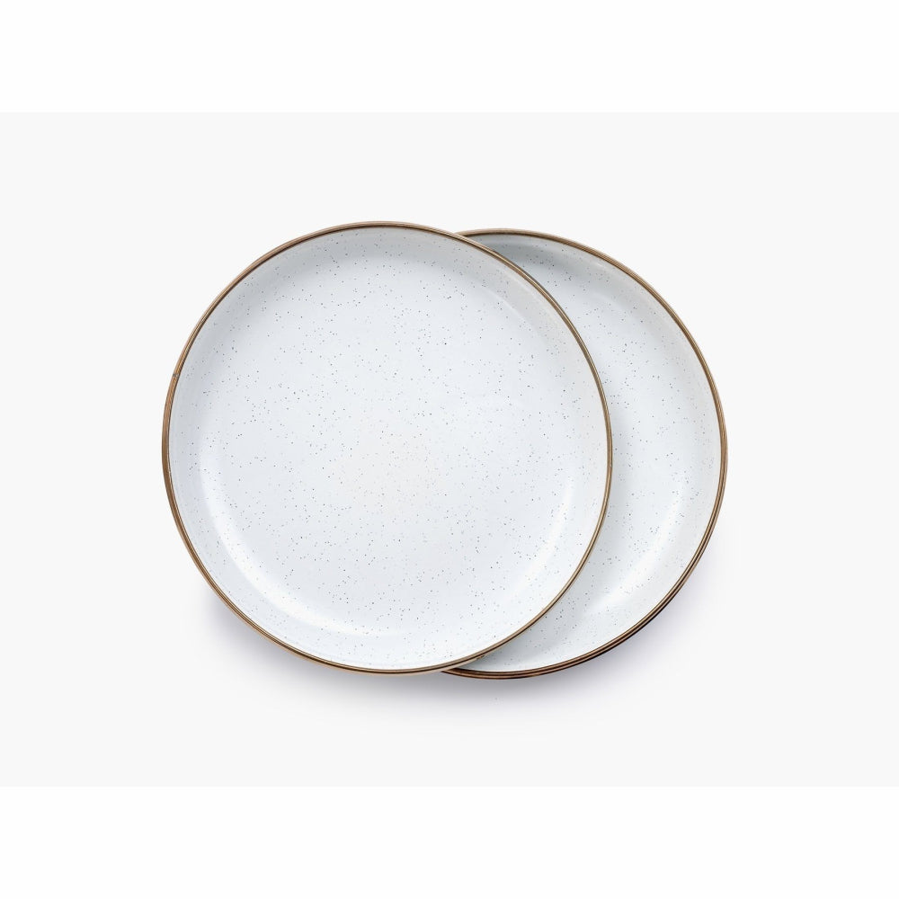 Load image into Gallery viewer, BAREBONES Enamel Deep Plate Set 2 - Eggshell White