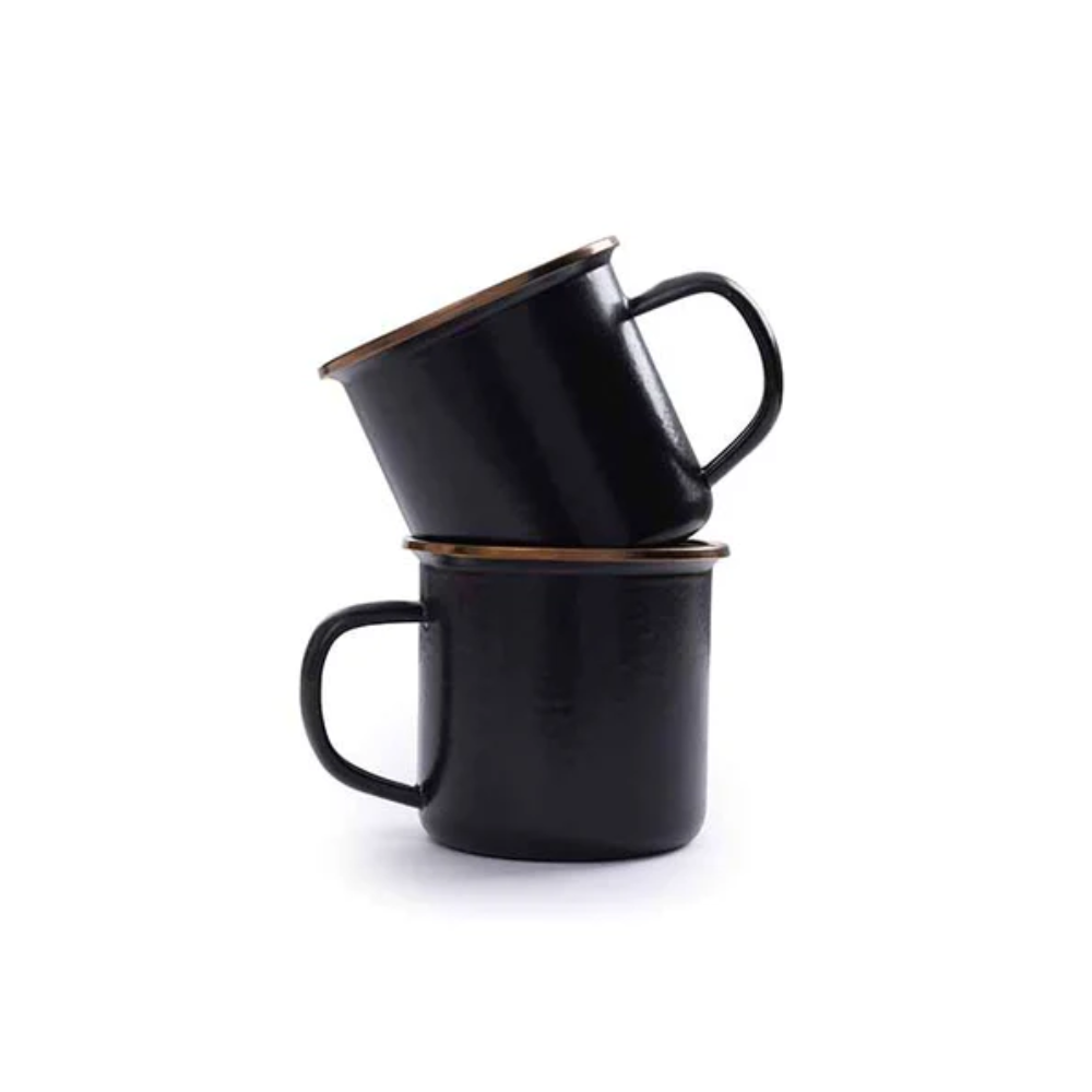 Load image into Gallery viewer, BAREBONES Enamel Cup - Charcoal (Set of 2)