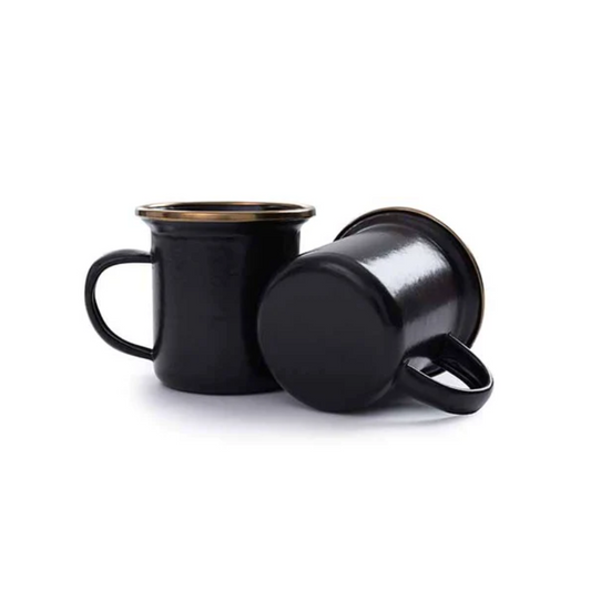 BAREBONES Enamel Espresso Cup - Charcoal (Set of 2)
