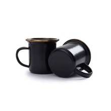 Load image into Gallery viewer, BAREBONES Enamel Espresso Cup - Charcoal (Set of 2)