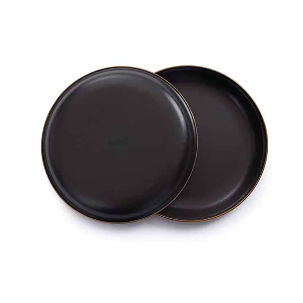 Load image into Gallery viewer, BAREBONES Enamel Salad Plate - Charcoal (Set of 2)