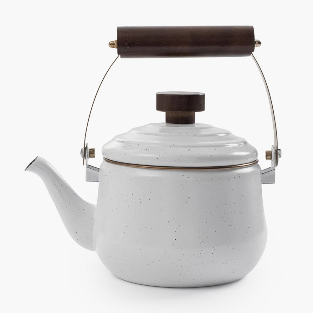 Load image into Gallery viewer, BAREBONES Enamel Teapot - Eggshell White