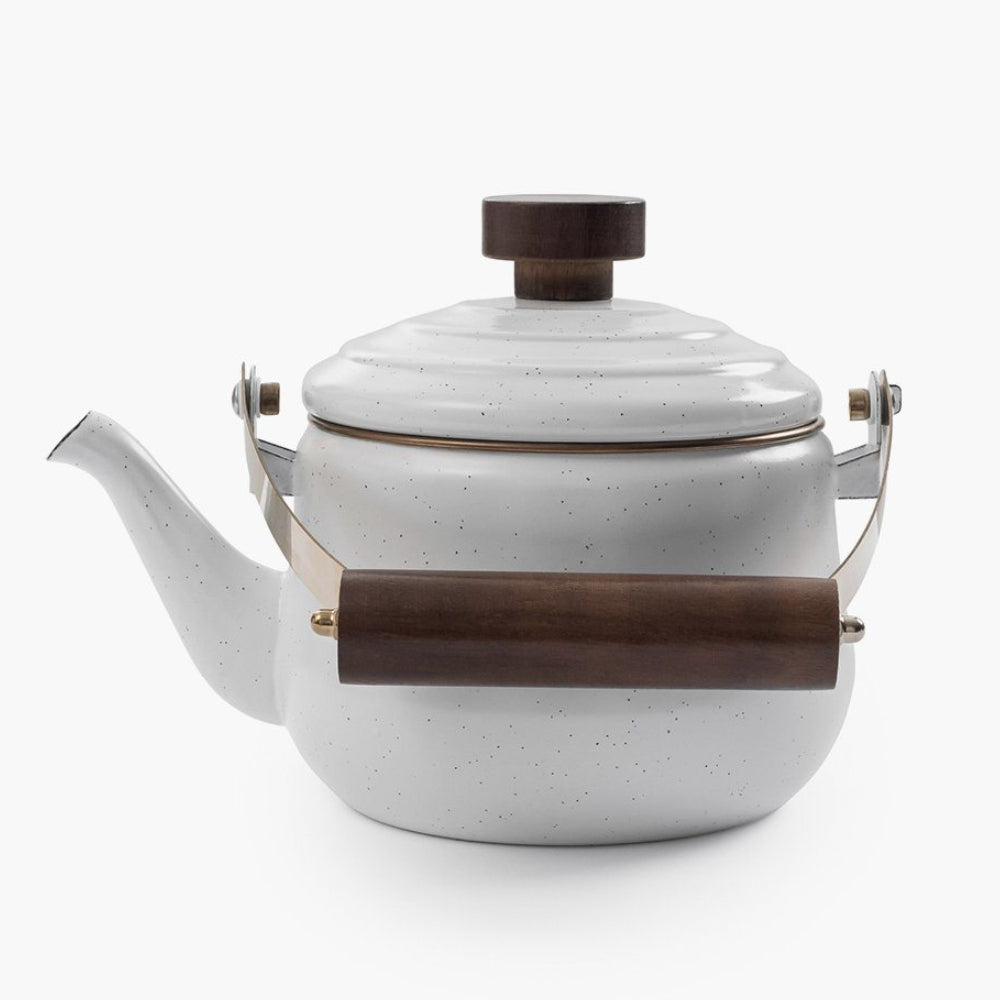 Load image into Gallery viewer, BAREBONES Enamel Teapot - Eggshell White