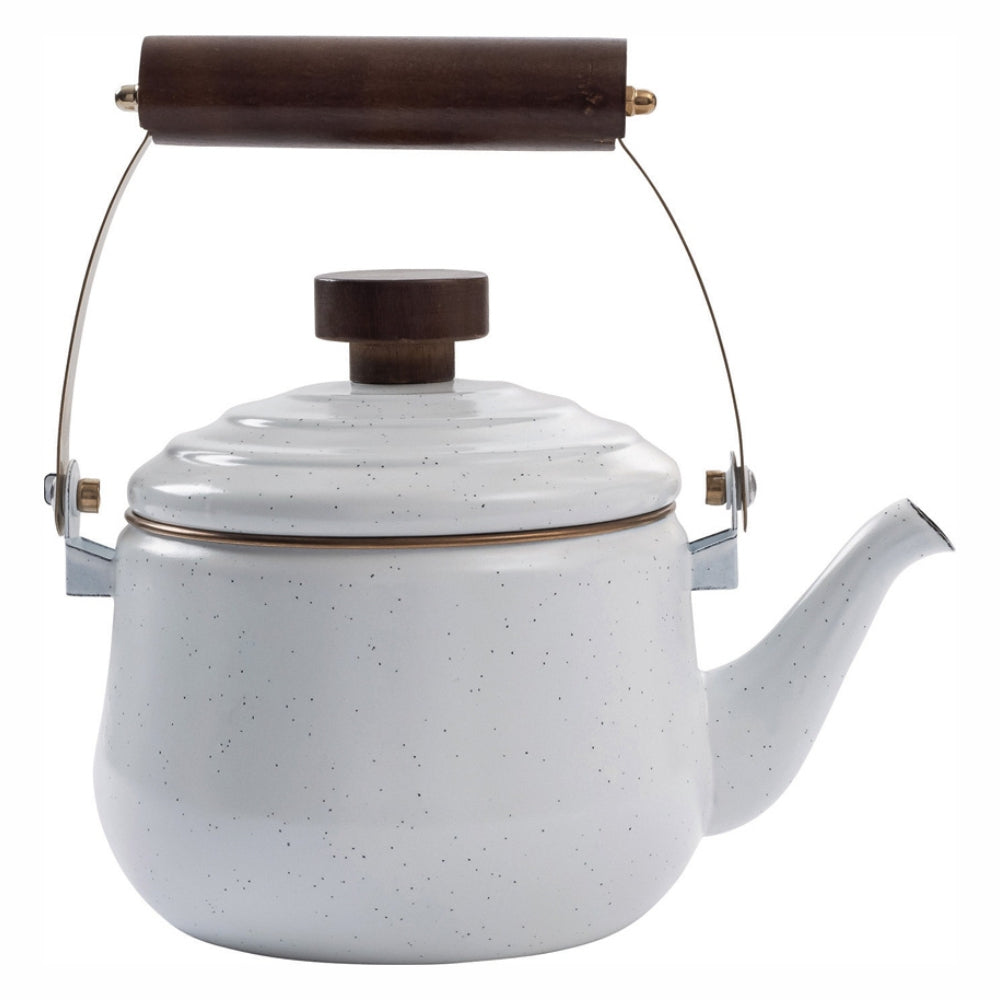 Load image into Gallery viewer, BAREBONES Enamel Teapot - Eggshell White