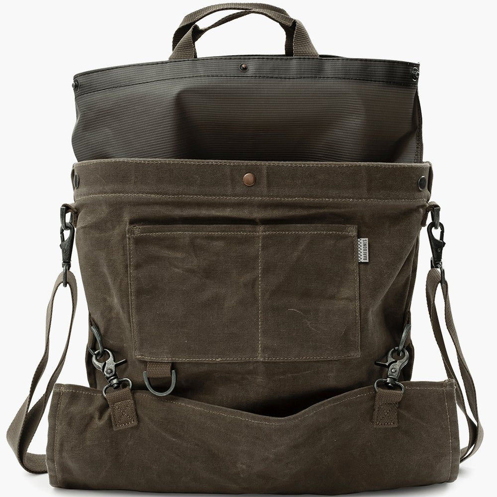 Load image into Gallery viewer, BAREBONES Harvesting &amp; Gathering Bag Waxed Canvas - Dark Khaki