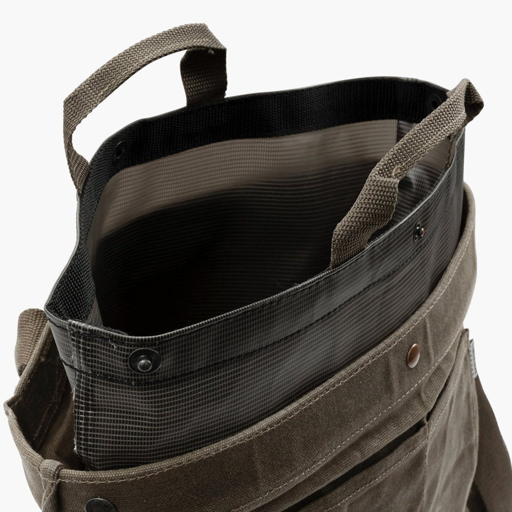 Load image into Gallery viewer, BAREBONES Harvesting &amp; Gathering Bag Waxed Canvas - Dark Khaki