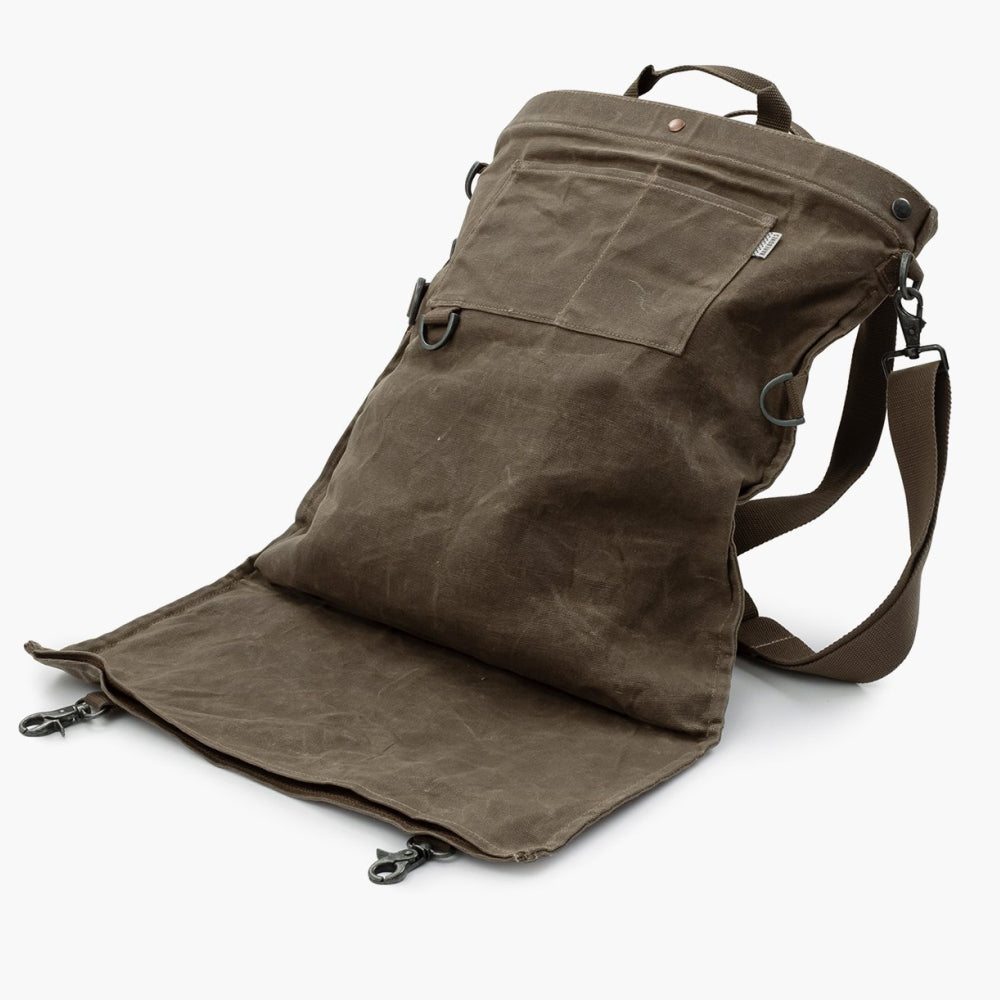 Load image into Gallery viewer, BAREBONES Harvesting &amp; Gathering Bag Waxed Canvas - Dark Khaki