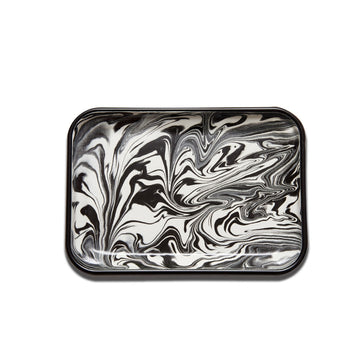 BORNN Enamelware Marble Rectangular Tray - Black