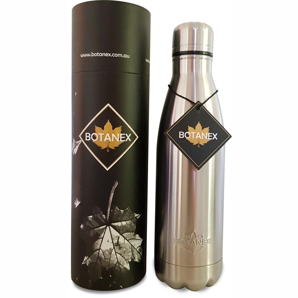 Silver Insulated Water Bottle with packaging