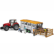 Load image into Gallery viewer, BRUDER Livestock Trailer with 1 cow 1:16