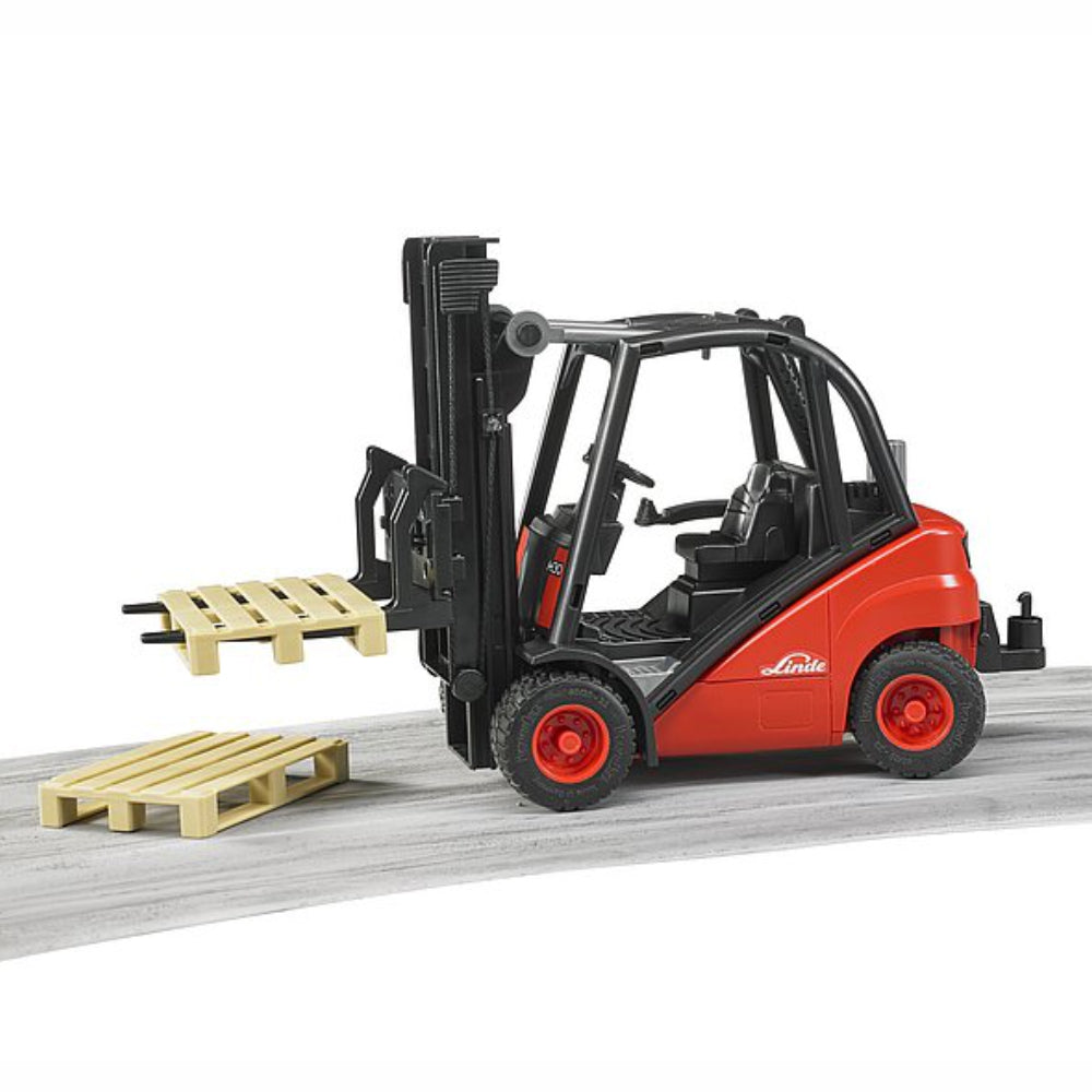 Load image into Gallery viewer, BRUDER Linde Fork Lift H30D w/2 pallets 1:16