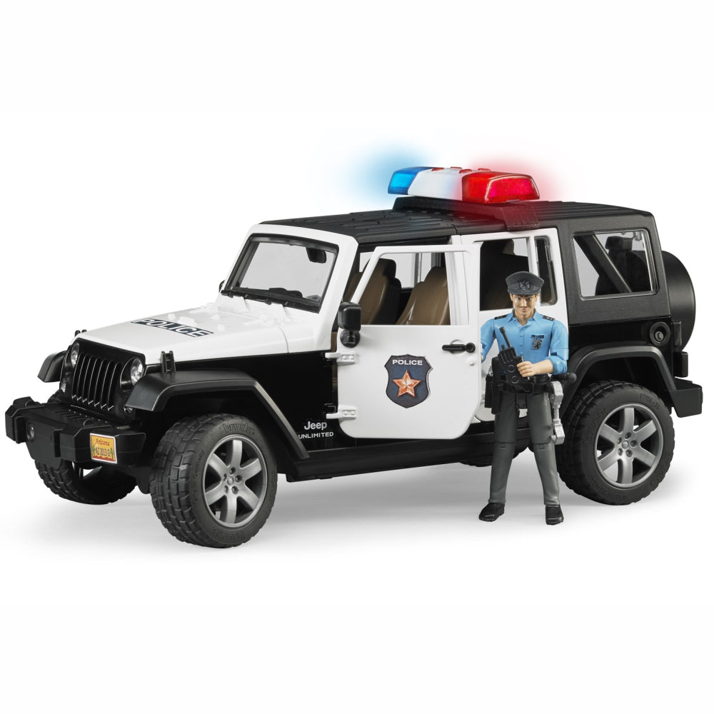 Load image into Gallery viewer, BRUDER Jeep Wrangler Police vehicle with policeman and accessories