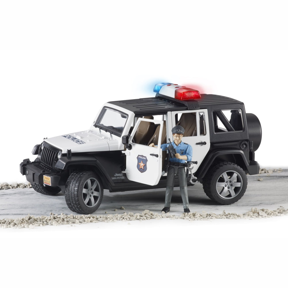 Load image into Gallery viewer, BRUDER Jeep Wrangler Police vehicle with policeman and accessories