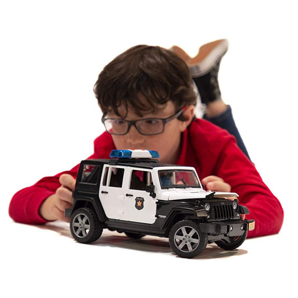 Load image into Gallery viewer, BRUDER Jeep Wrangler Police vehicle with policeman and accessories