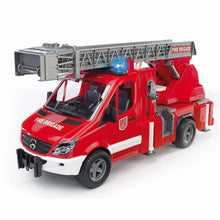 Load image into Gallery viewer, BRUDER MB Sprinter Fire Engine w/Slewing Ladder, Water Pump 1:16