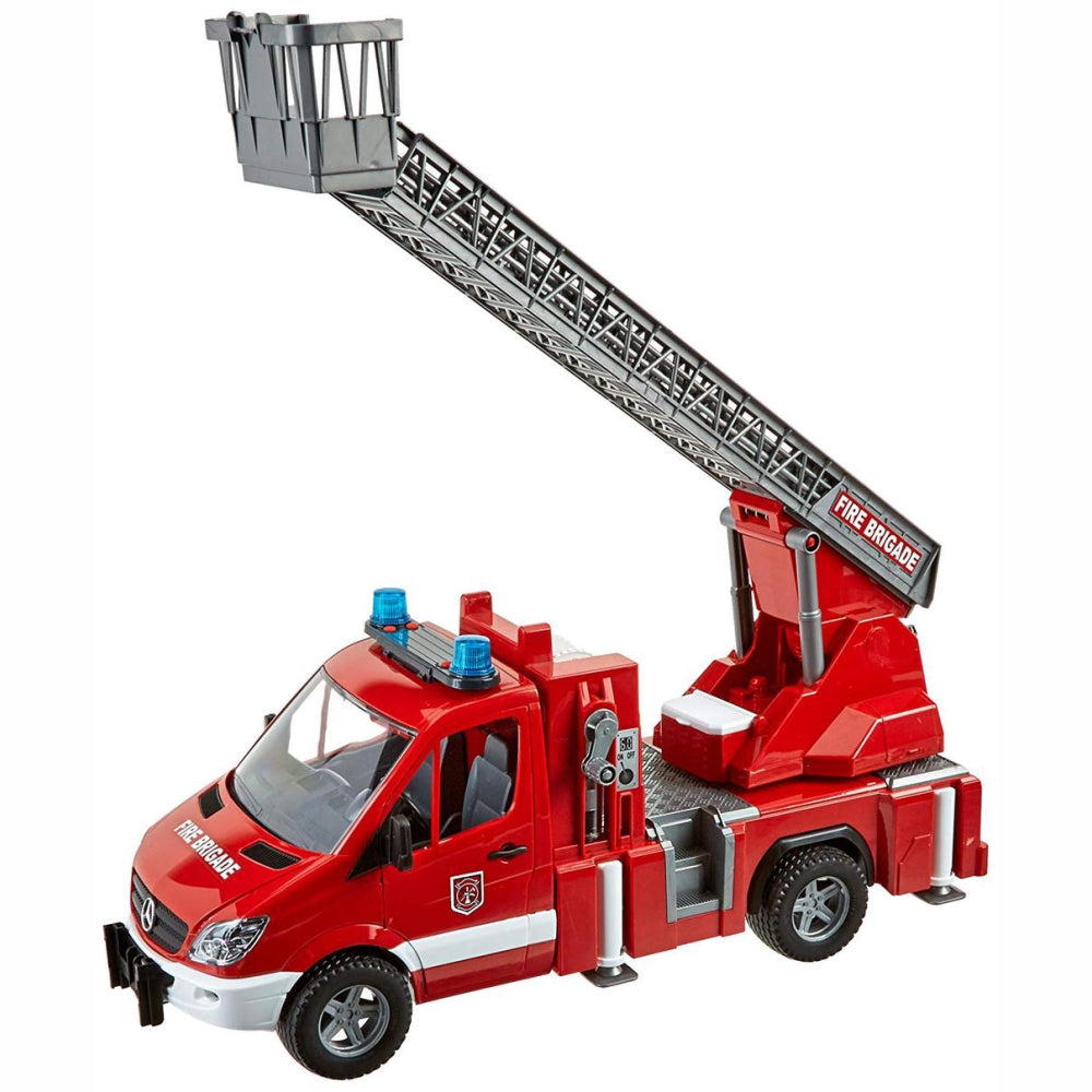 Load image into Gallery viewer, BRUDER MB Sprinter Fire Engine w/Slewing Ladder, Water Pump 1:16