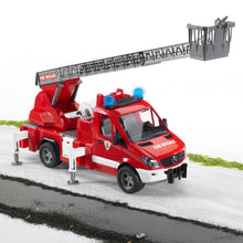 Load image into Gallery viewer, BRUDER MB Sprinter Fire Engine w/Slewing Ladder, Water Pump 1:16