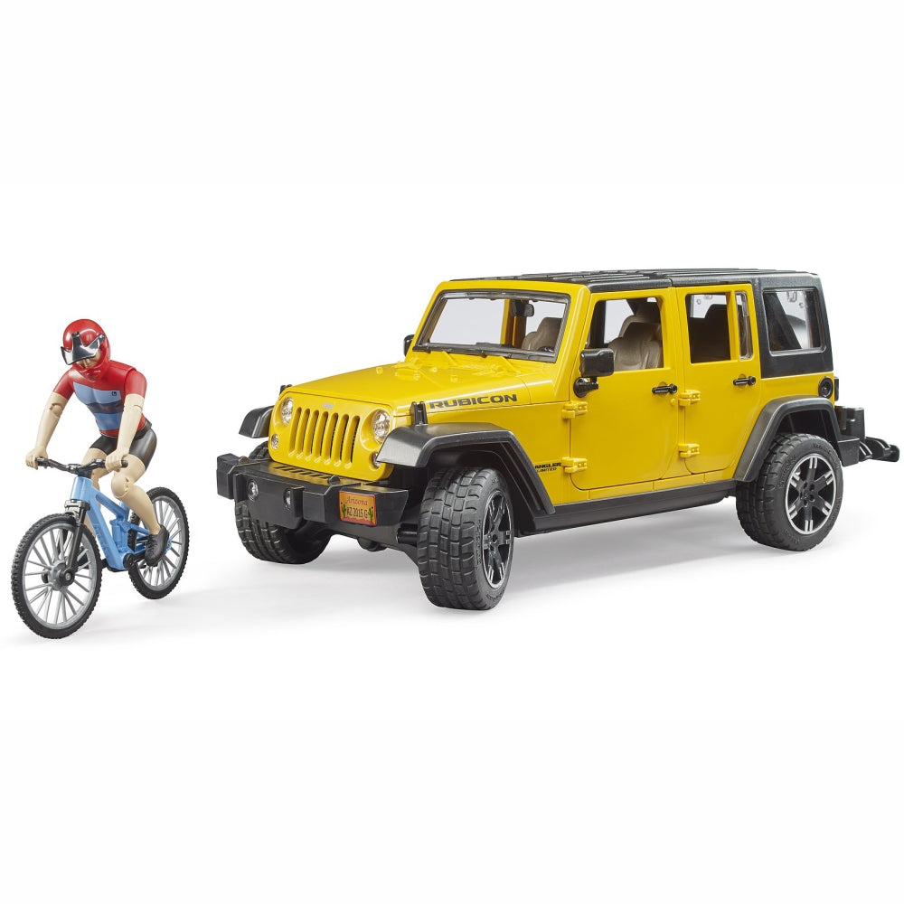 Load image into Gallery viewer, BRUDER Jeep Wrangler Rubicon Unltmd 1 mountain bike+cyclist 1:16