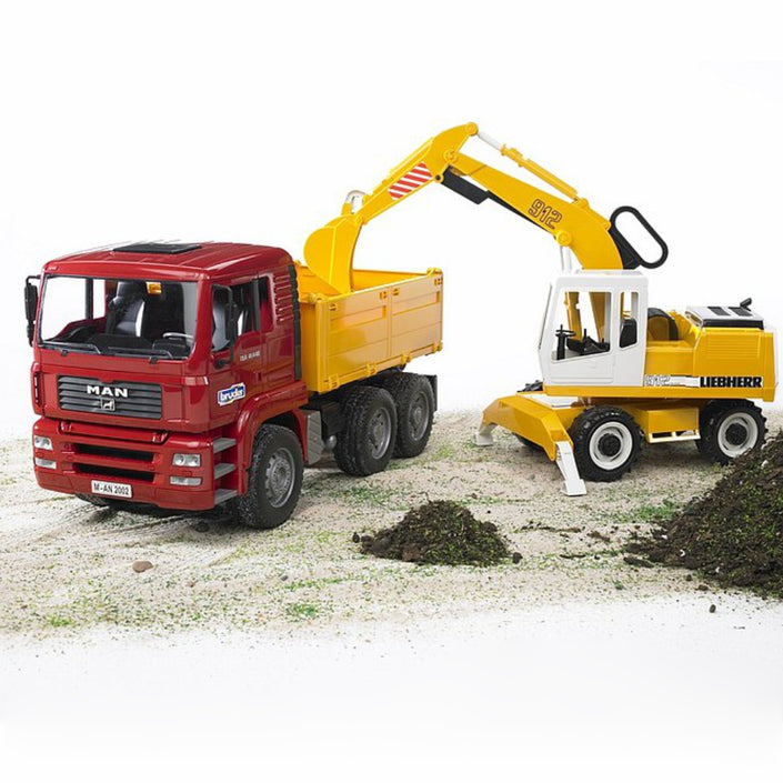 BRUDER MAN TGA Construction Truck w/Liebherr Excavator 1:16