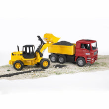 Load image into Gallery viewer, BRUDER MAN TGA Construction Truck w/Articulated Road Loader 1:16
