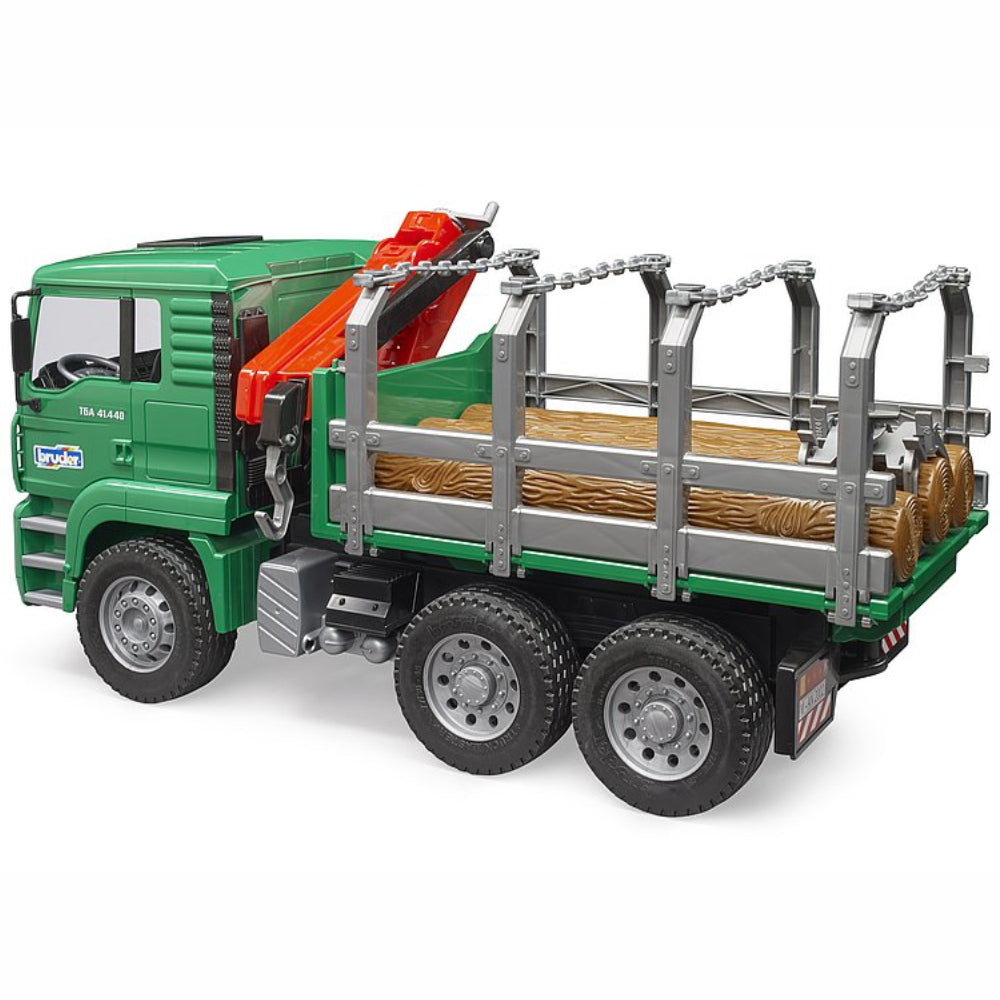 Load image into Gallery viewer, BRUDER MAN TGA Timber Truck w/Loading Crane &amp; 3 Trunks 1:16