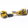 BRUDER MAN TGA Low loader truck with JCB Backhoe loader 1:16