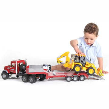 BRUDER MACK Granite  Low Loader w/JCB 4CX Backhoe Loader 1:16