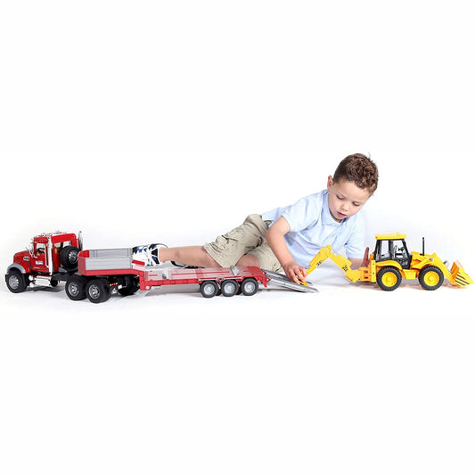 BRUDER MACK Granite  Low Loader w/JCB 4CX Backhoe Loader 1:16