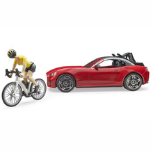 Load image into Gallery viewer, BRUDER Roadster with 1 road bike + cyclist 1:16