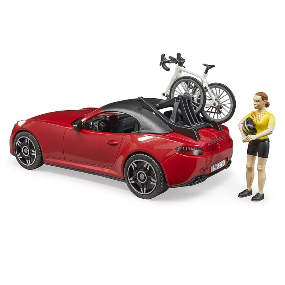 Load image into Gallery viewer, BRUDER Roadster with 1 road bike + cyclist 1:16