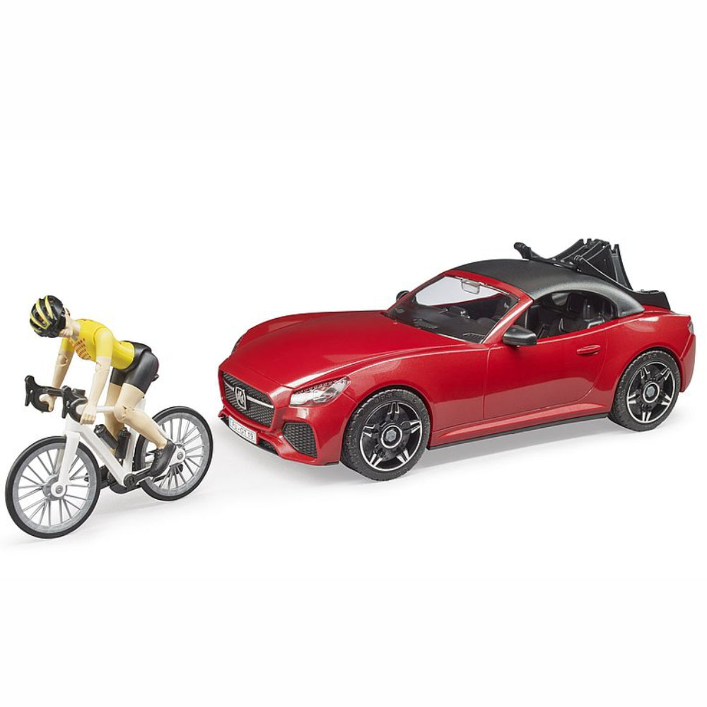 Load image into Gallery viewer, BRUDER Roadster with 1 road bike + cyclist 1:16