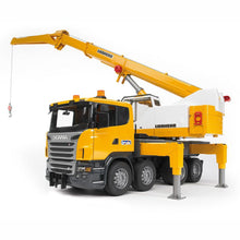 Load image into Gallery viewer, BRUDER Scania R-series Liebherr crane truck with light and sound module