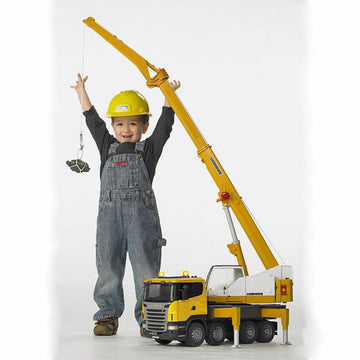 BRUDER Scania R-series Liebherr crane truck with light and sound module