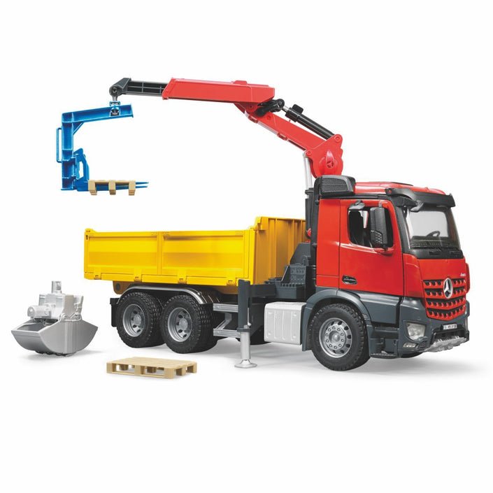BRUDER MB Arocs Construction Truck with Crane & Accessories 1:16