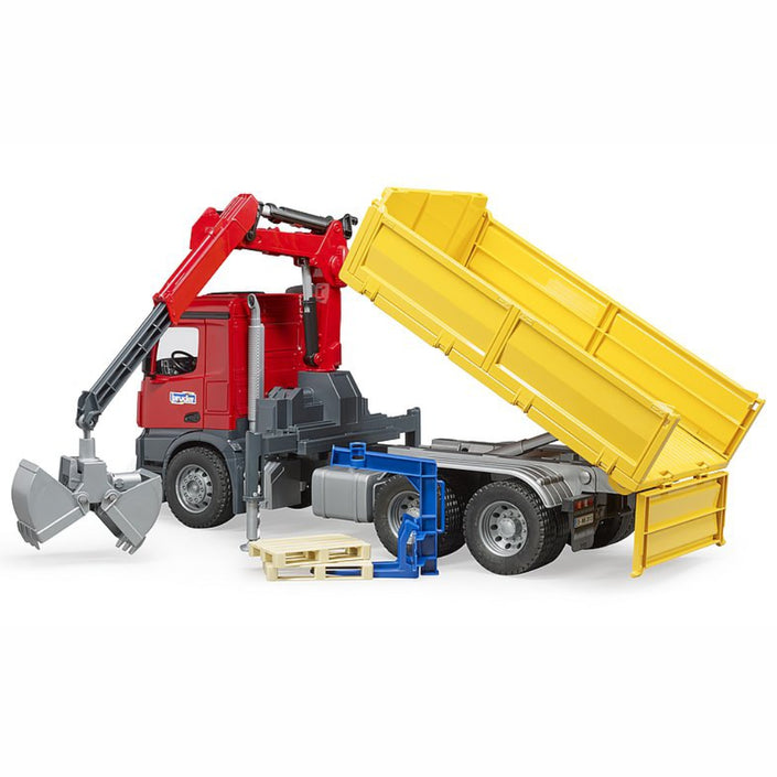 BRUDER MB Arocs Construction Truck with Crane & Accessories 1:16