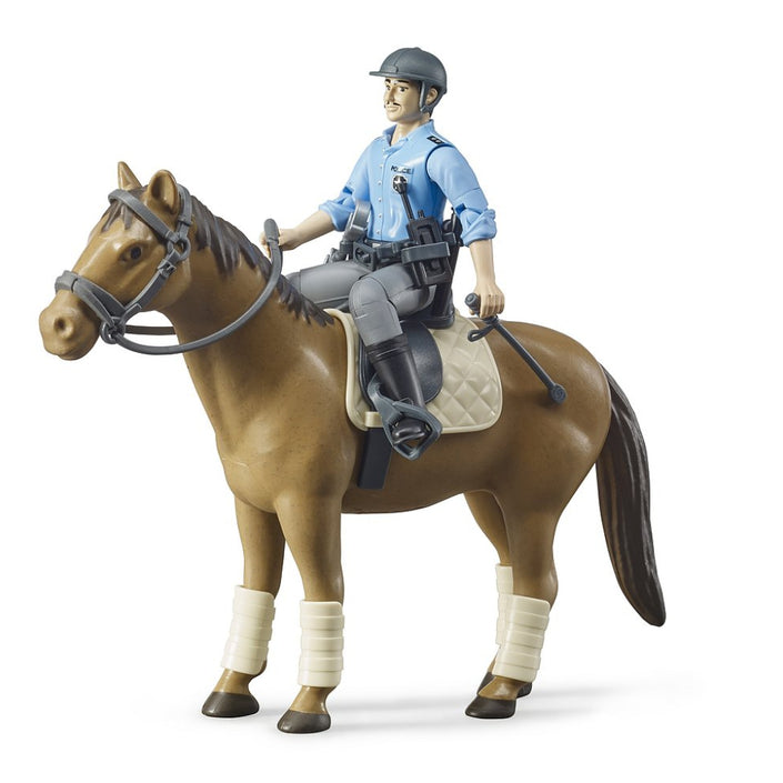 BRUDER Bworld Police Horse with Mounted Policeman