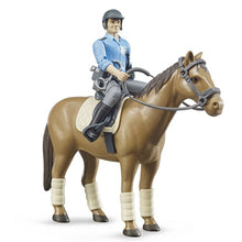 Load image into Gallery viewer, BRUDER Bworld Police Horse with Mounted Policeman
