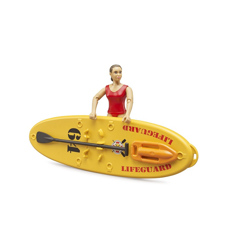 Load image into Gallery viewer, BRUDER Bworld Lifeguard with Stand-up Paddle Board