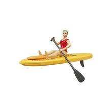 Load image into Gallery viewer, BRUDER Bworld Lifeguard with Stand-up Paddle Board