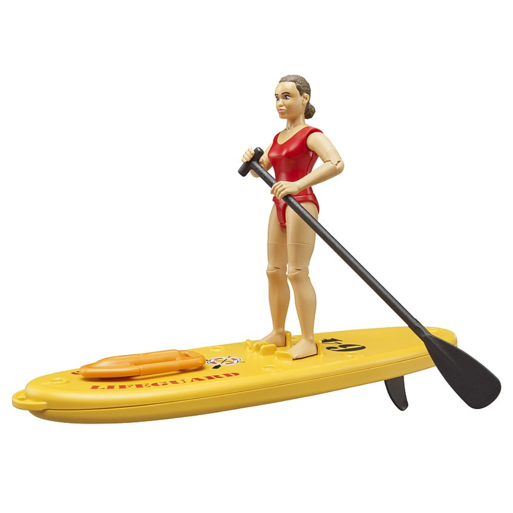 Load image into Gallery viewer, BRUDER Bworld Lifeguard with Stand-up Paddle Board