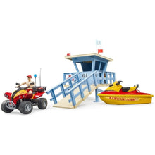 Load image into Gallery viewer, BRUDER Life Guard Station with Quad &amp; Personal Water Craft