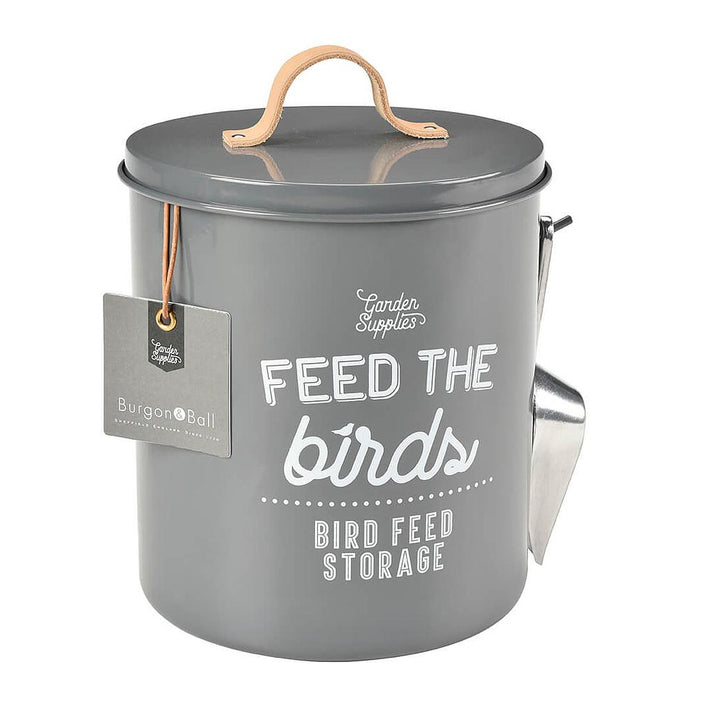 BURGON & BALL Bird Food Tin with Lid - Charcoal