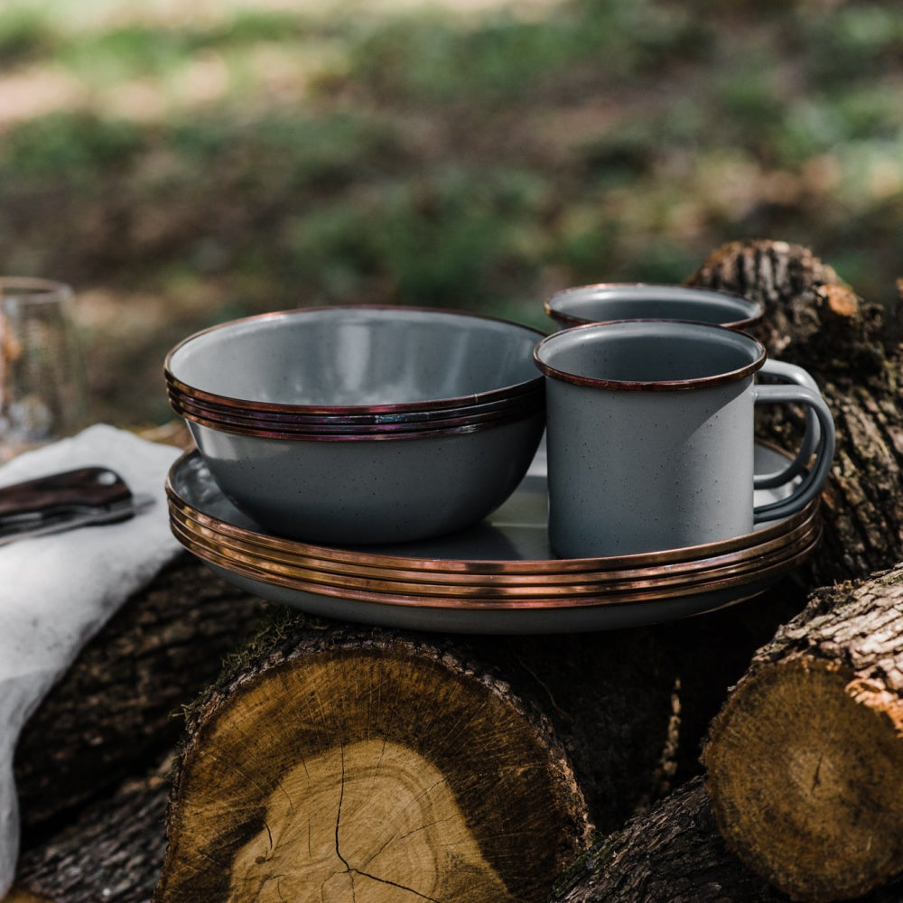 Load image into Gallery viewer, BAREBONES Enamel Cup Set 2 - Slate Grey