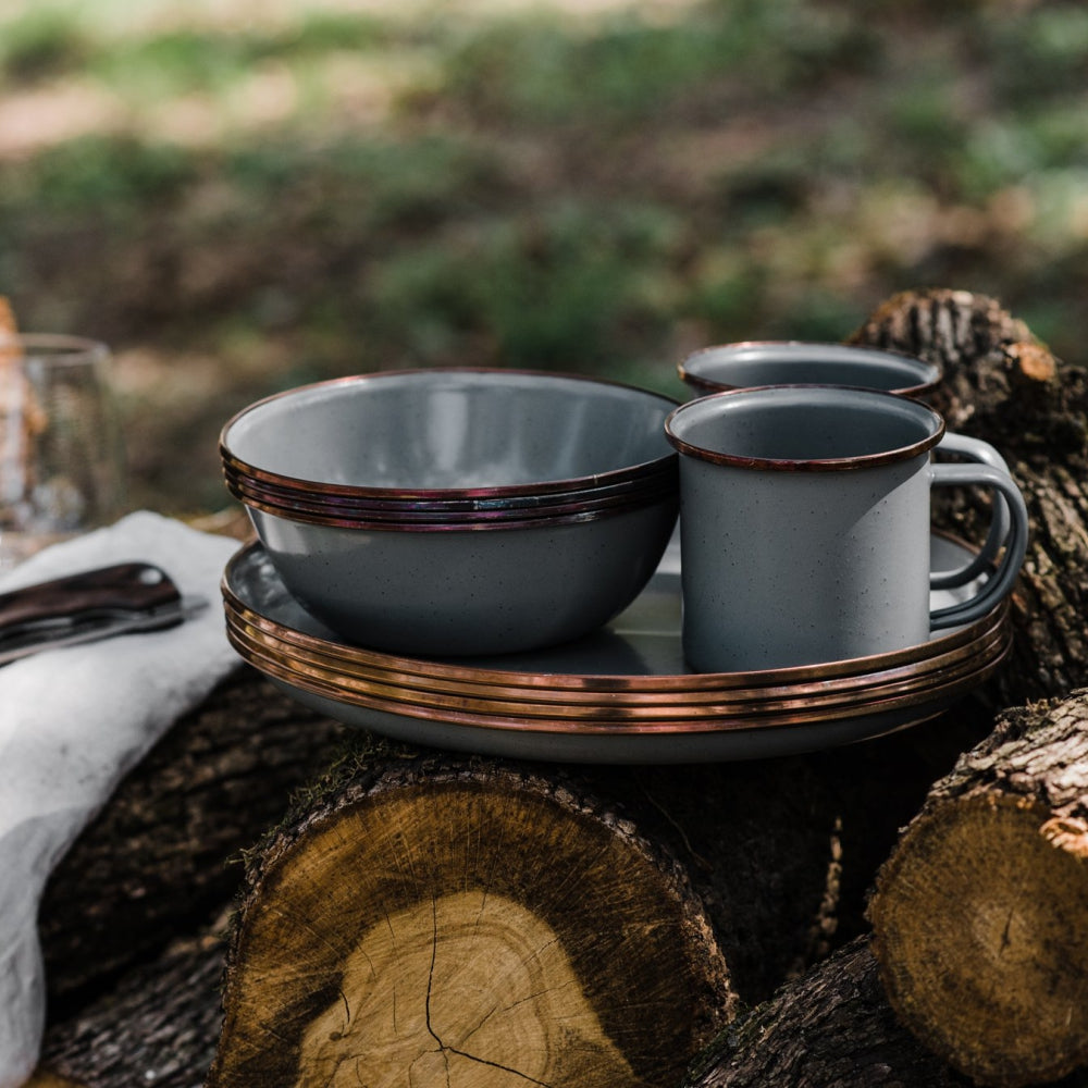 Load image into Gallery viewer, BAREBONES Enamel Bowl Set 2 - Slate Grey