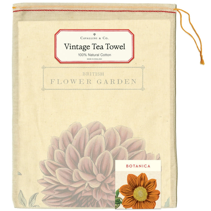 CAVALLINI & Co. 100% Natural Cotton Tea Towel - Botanical English Garden
